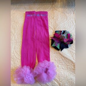 New Girls Hip Together one size fuchsia,/ pink Tulle leg warmers leggings